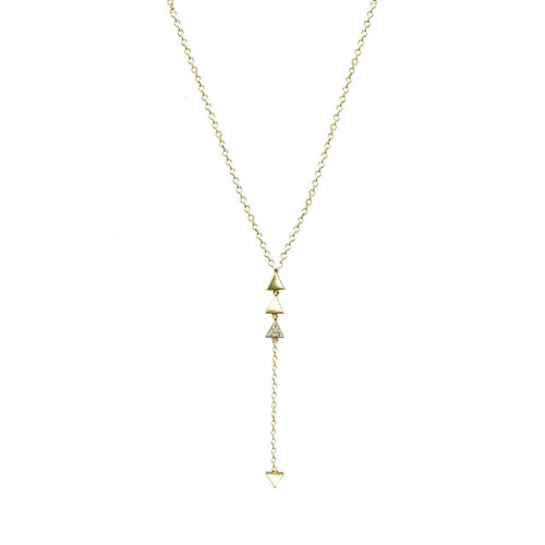 Triangle II Necklace with CZ - SLVR New York Gold