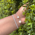 Bolo bracelet in sterling silver with CZ