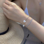 Bolo bracelet in sterling silver with CZ