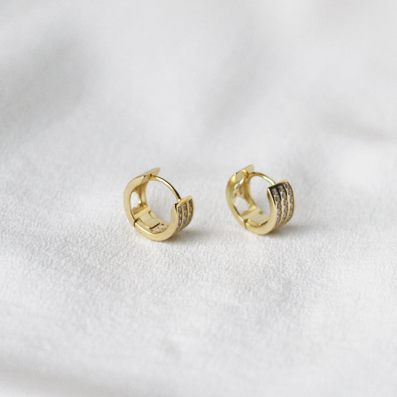 18K Gold Plated Classic Huggie Hoop Earrings - SLVR New York