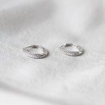 Silver Sparkle - Cute Huggie Hoop Earrings