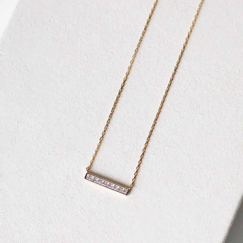 18K Gold Plated Classic Bar Necklace