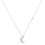 Crescent Moon and Star Necklace - SLVR New York Silver