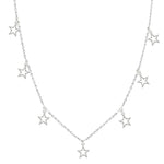 Falling Stars III Dainty Necklace - SLVR New York Silver