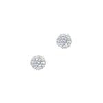 Flat Circle Earrings In Sterling Silver with CZ - SLVR New York Earring