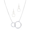 Intersect Circle Necklace in Sterling Silver - SLVR New York Silver / SET