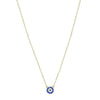 Mini Circle with Blue Stone Pendant Necklace - SLVR New York Gold