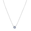 Mini Circle with Blue Stone Pendant Necklace - SLVR New York Silver