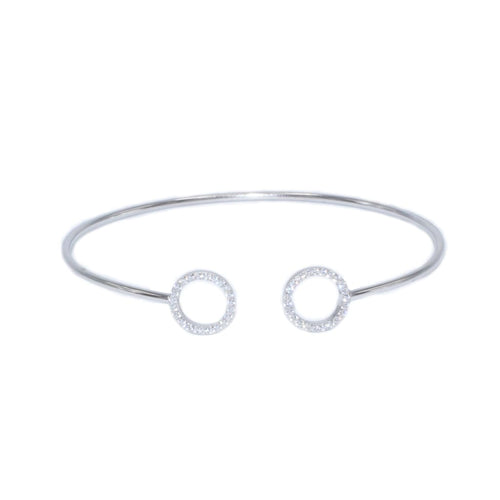 Open Circle Bracelets in sterling silver with CZ - SLVR New York