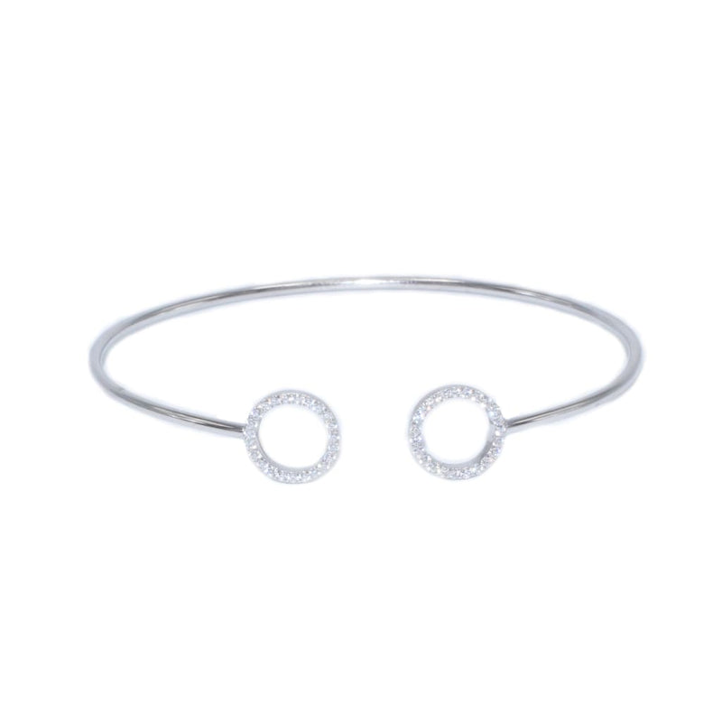 Open Circle Bracelets in sterling silver with CZ - SLVR New York