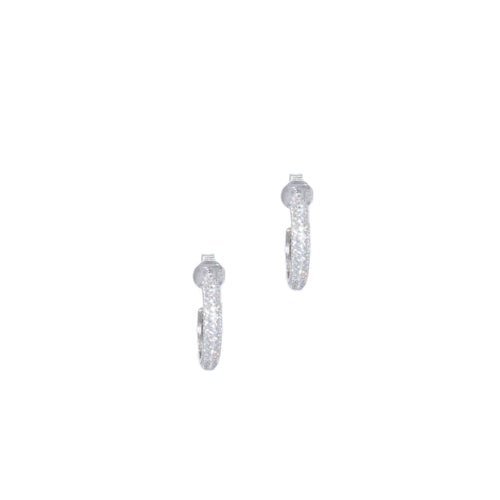 Open Circlet Earrings in Sterling Silver with CZ - SLVR New York Silver