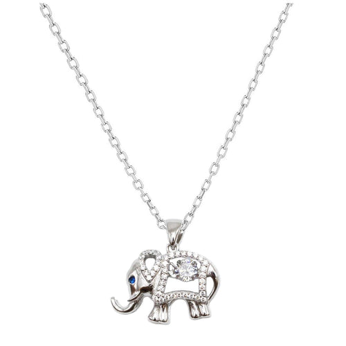 Small Elephant Pendant with Blue Sapphire - SLVR New York