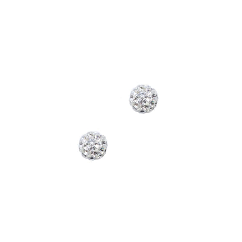 Snow Ball Earrings in Sterling Silver with CZ - SLVR New York