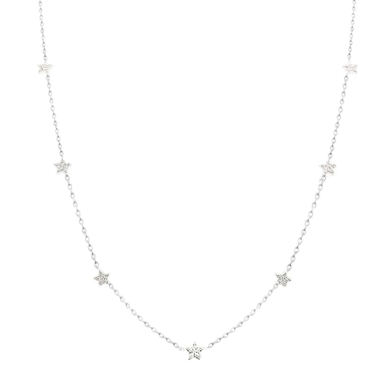 Stars Dainty Necklace with CZ - SLVR New York Silver