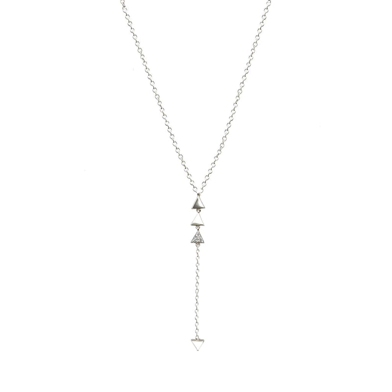 Triangle II Necklace with CZ - SLVR New York Silver