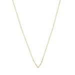 V necklace with CZ - SLVR New York Gold