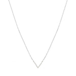V necklace with CZ - SLVR New York Silver